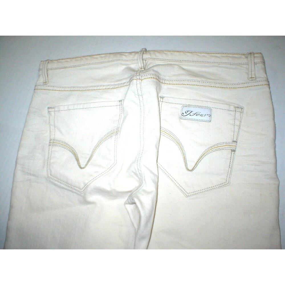 Womens New NWT JFour Beige Jeans Italy Designer Logo Khaki Pants 30 X 29 Slim